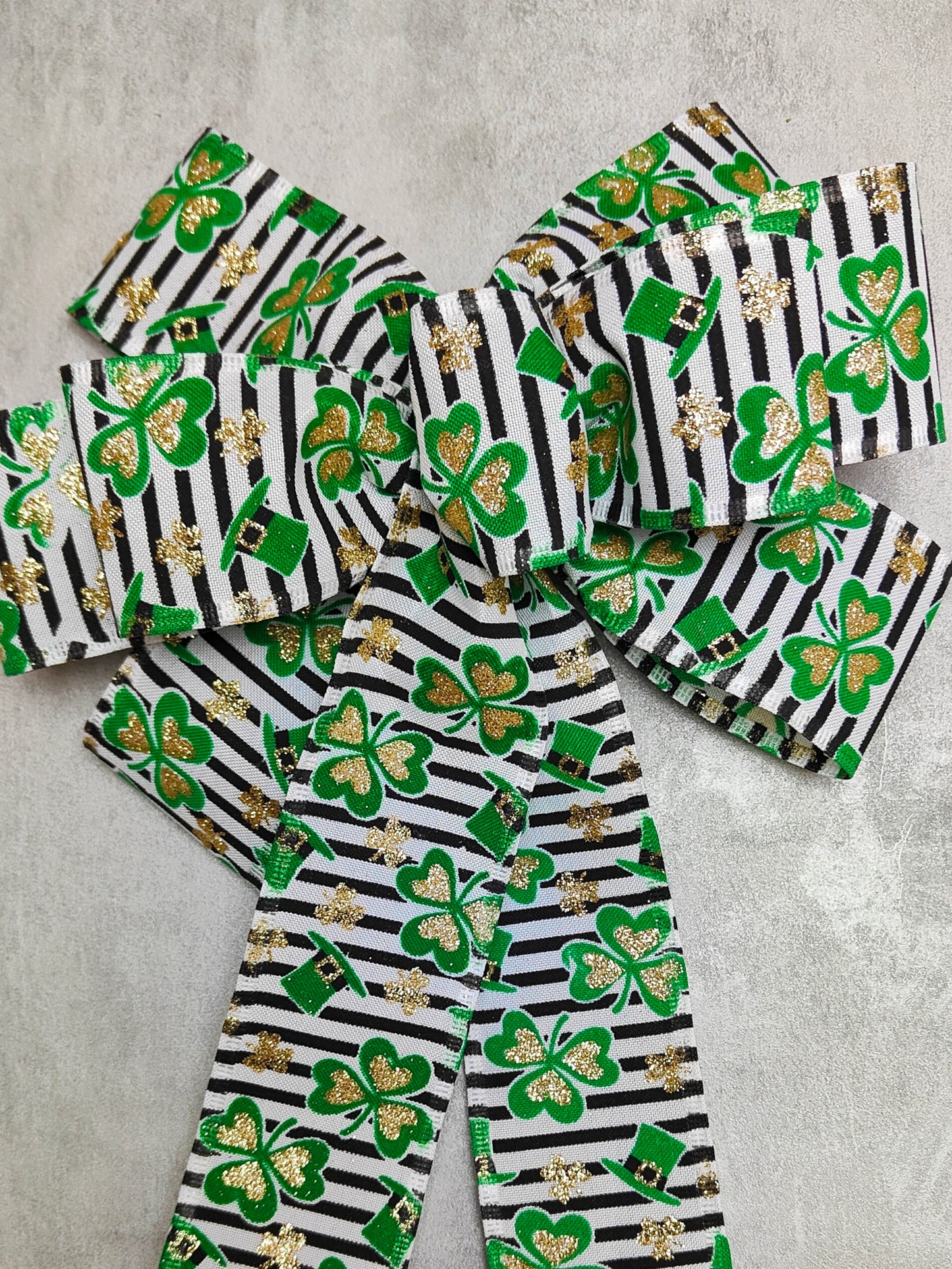 Green white St Patrick's Day Bow Shamrock Lucky Hat