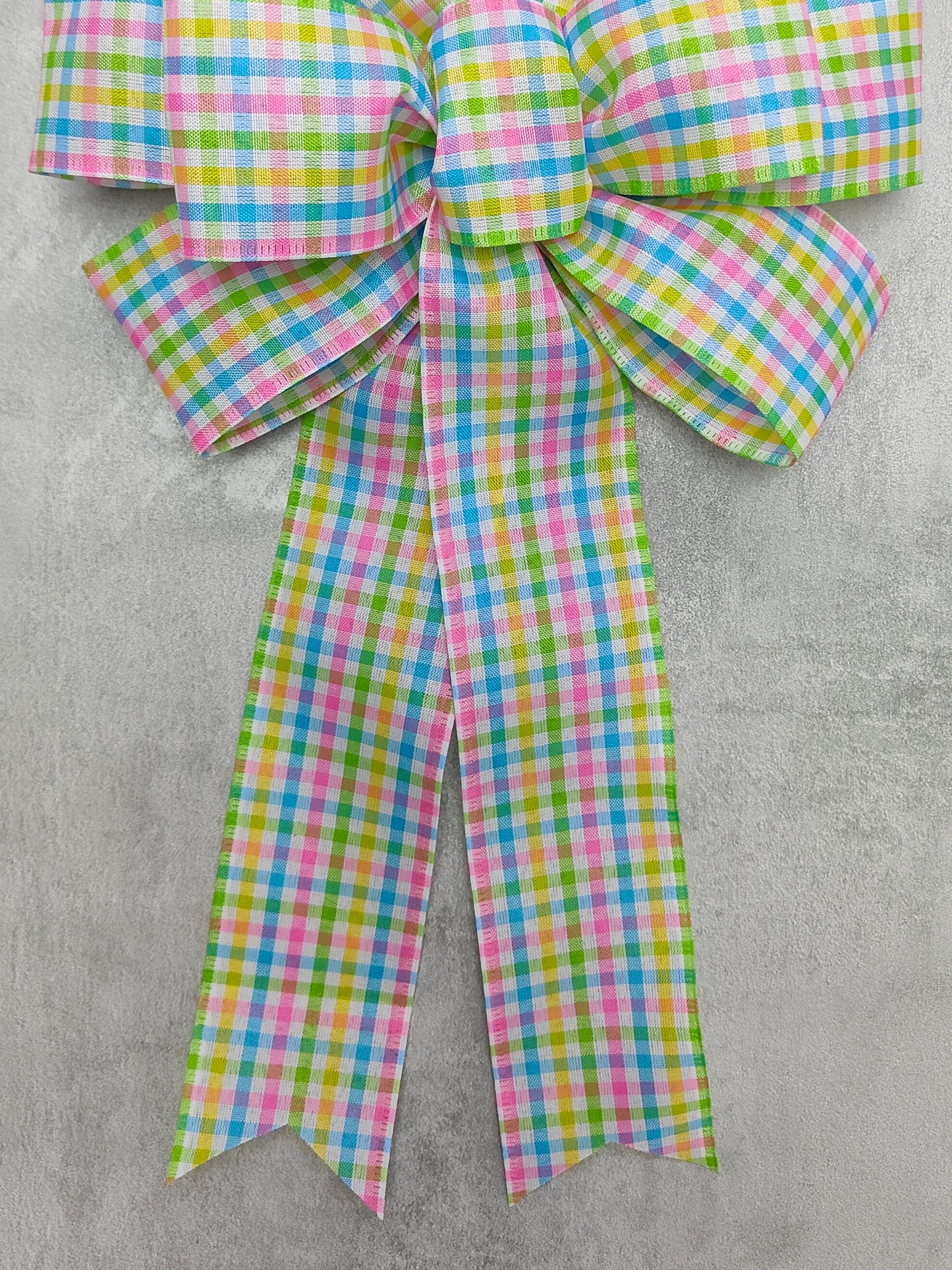 Pastel Plaid Check bow wreath