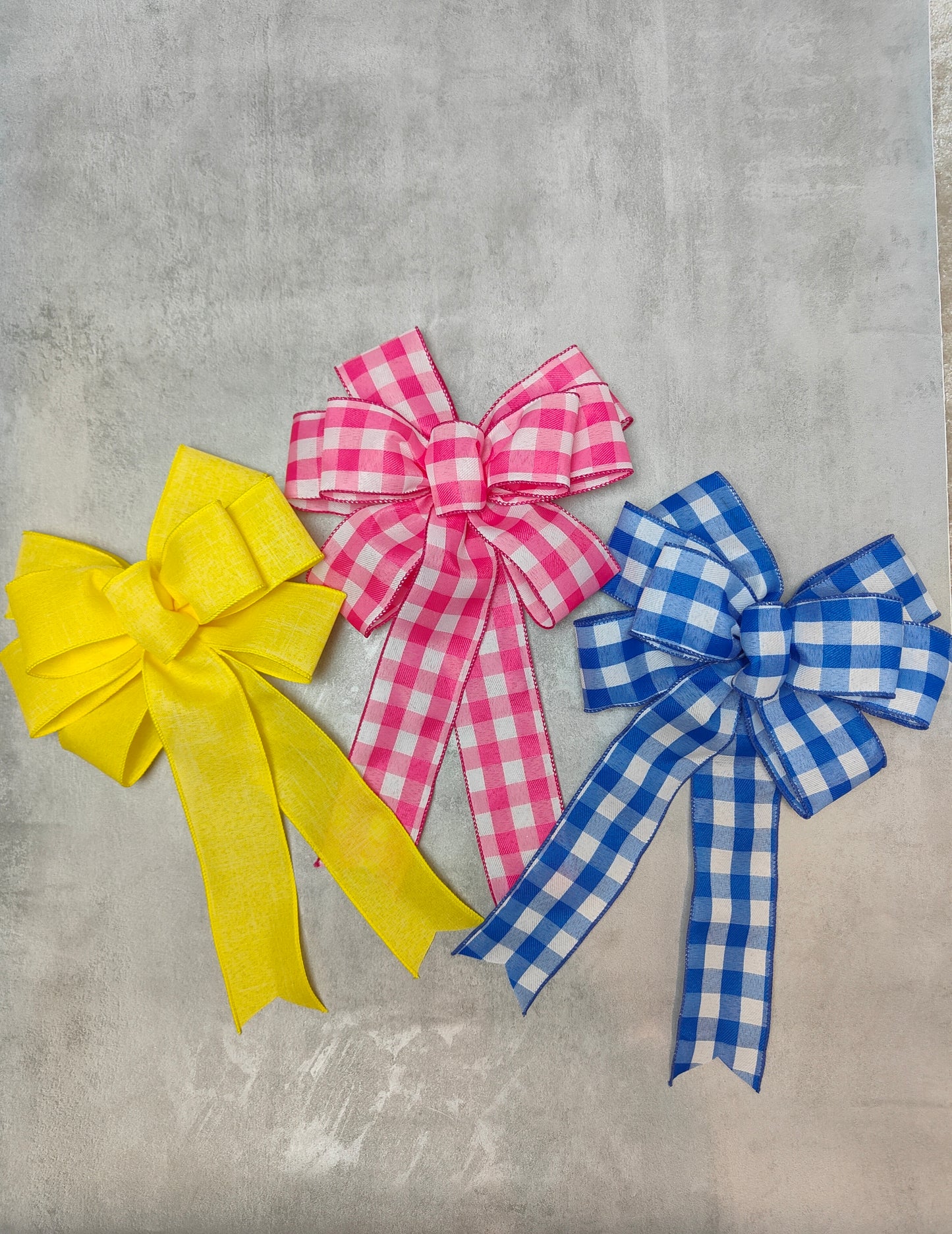 Easter wreath bow gingham