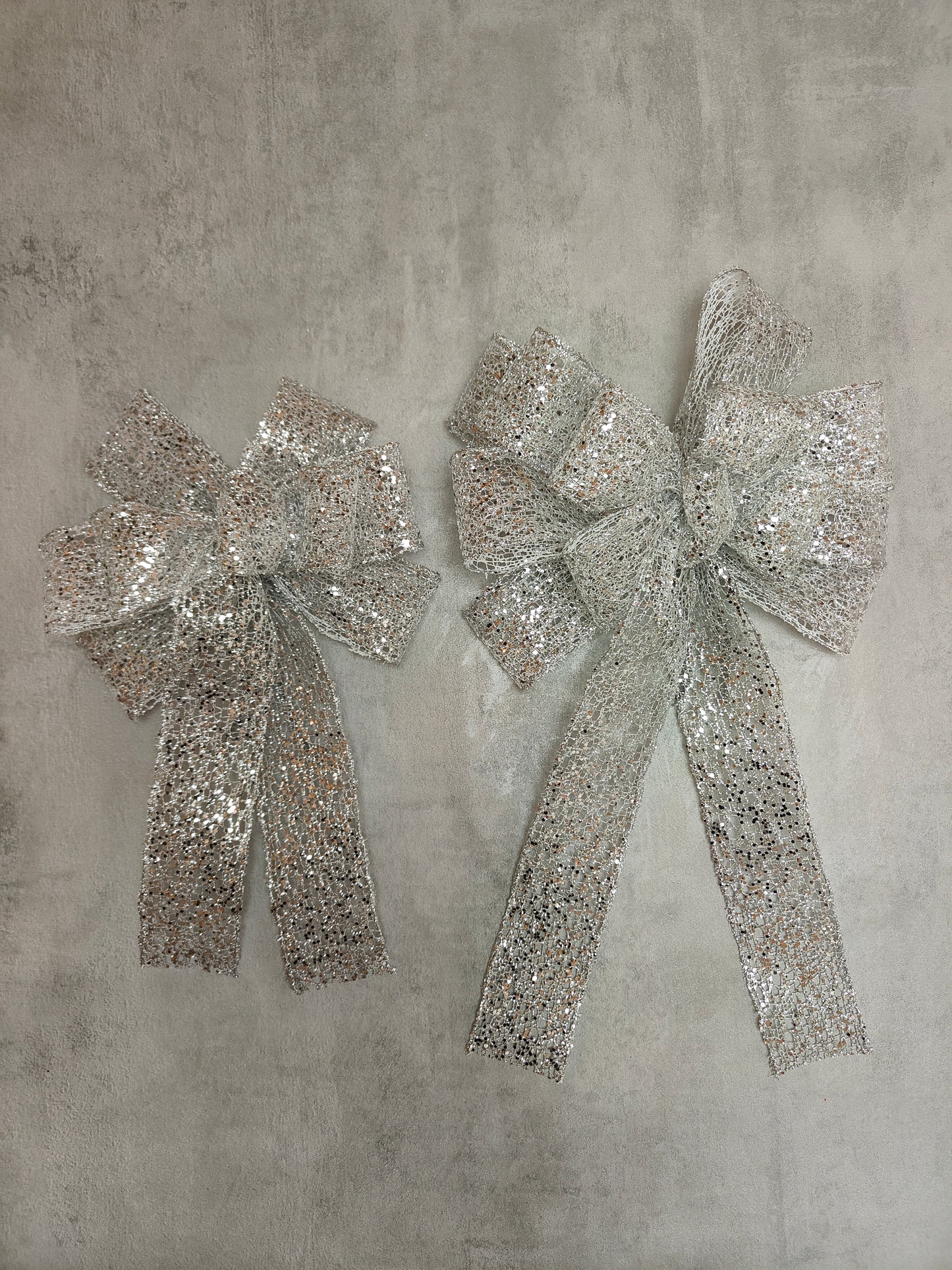 Deluxe Silver Glitter Bow