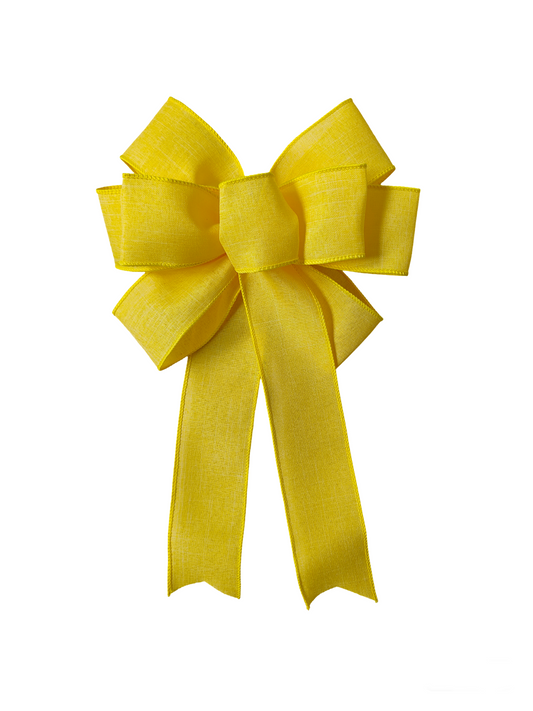 Yellow wreath bow summer wedding aisle bow