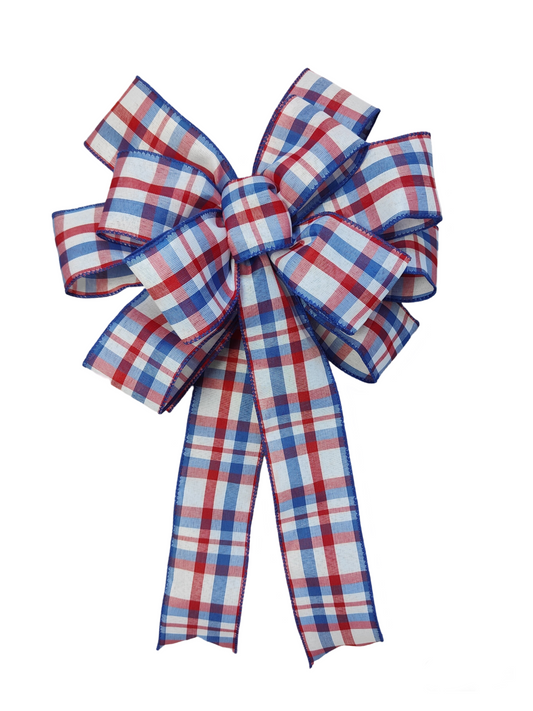 Red white blue wreath bow patriotic kings coronation 