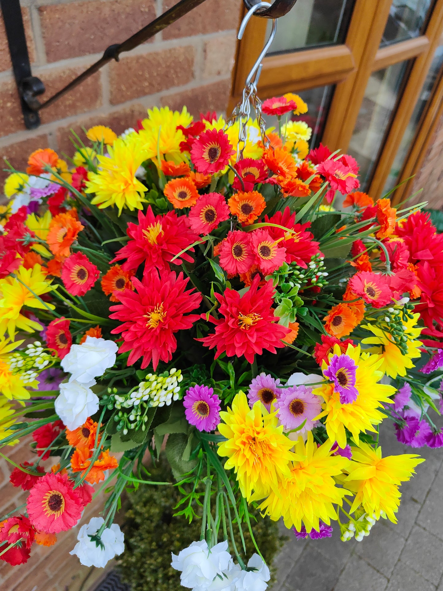 Spanish Vibes Artificial Flower Hanging Basket 10 inch Free P&P